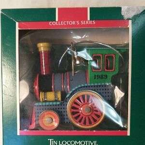 Vintage 1989 Hallmark Tin Locomotive Christmas ornament 8th edition
